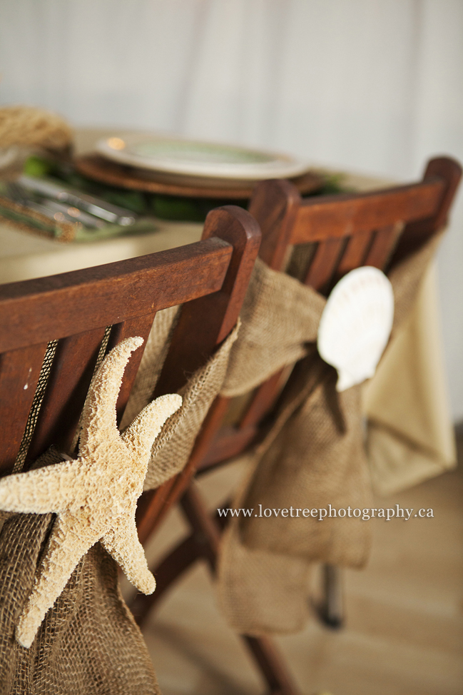 beach wedding chair decor; image by www.lovetreephotography.ca