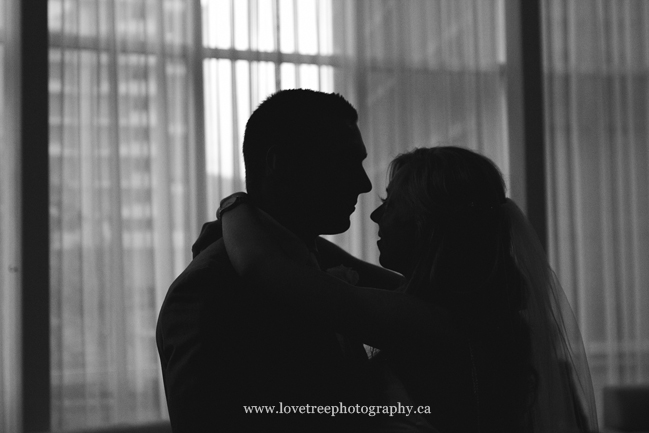 silhouette of a first dance; image by vancouver wedding photographer www.lovetreephotography.ca