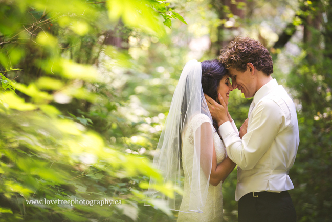 forest wedding portraits ; image by canadian wedding photographer www.lovetreephotography.ca
