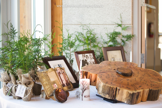 tree slab guestbook | image by www.lovetreephotography.ca