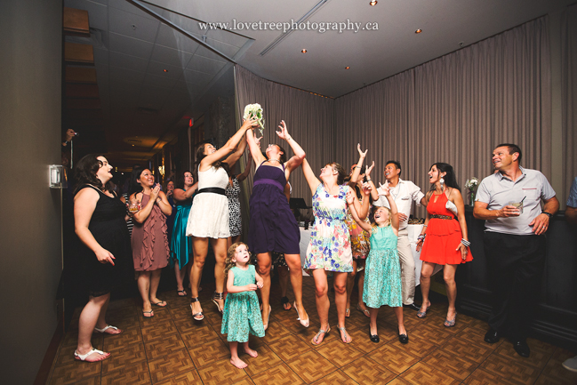bouquet toss | fun and fresh wedding photography by www.lovetreephotography.ca