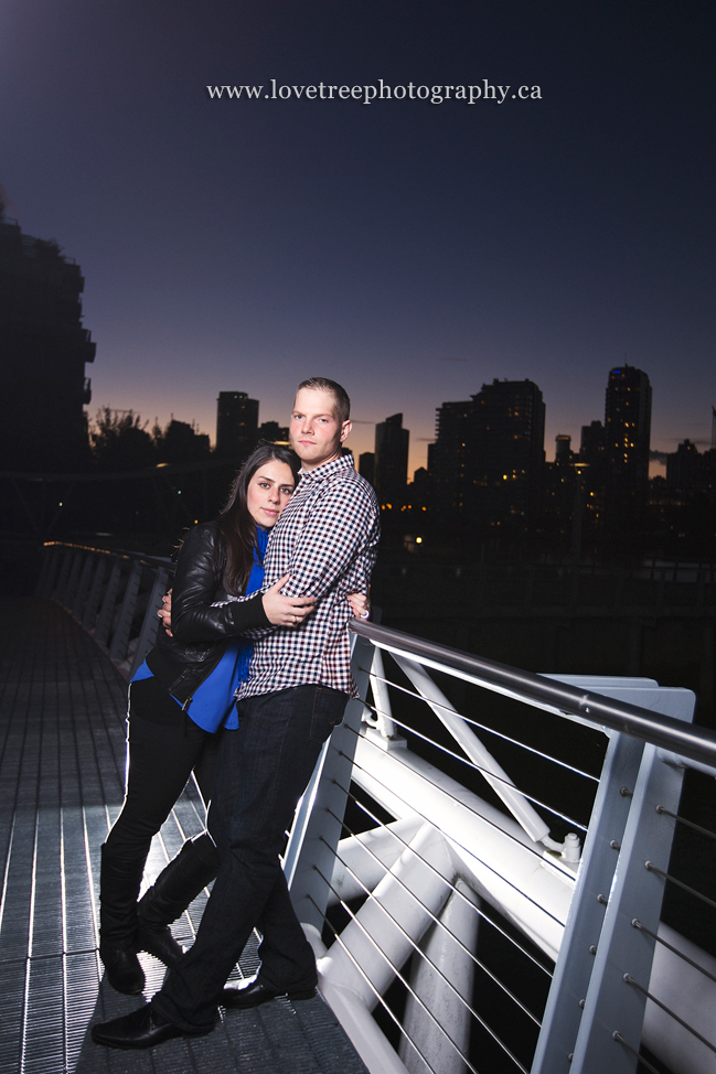 Sunset engagement session downtown