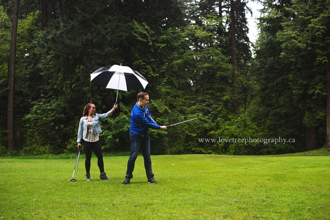 rainy engagement session